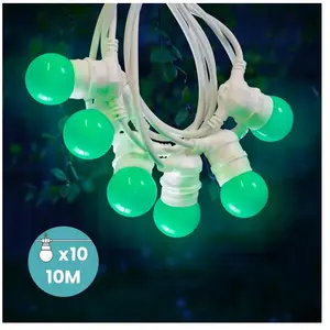 Comparateur de prix : Skylantern - Guirlande Lumineuse Extérieur Vert 10 m Cable Blanc