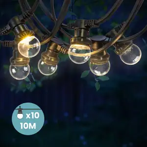 SKYLANTERN Guirlande Guinguette IP65 10m 10 Bulbes Transparent