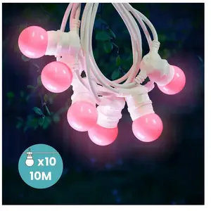 Skylantern - Guirlande Lumineuse Extérieur Rose 10 m Cable BlancVendu parcdiscount