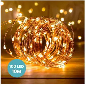 Comparateur de prix : Guirlande Micro LED - SKYLANTERN - 10M - Blanc Chaud - Pile - Interrupteur