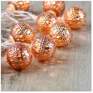 SKYLANTERN Guirlande Lumineuse Boules Marocaines Cuivre pas cher