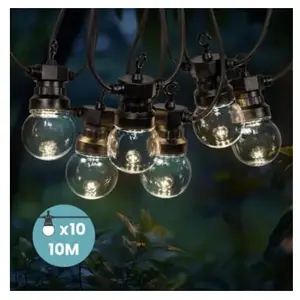 Comparateur de prix : SKYLANTERN Guirlande Guinguette 10M Transparente Avec Prise