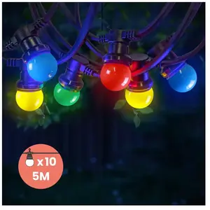 SKYLANTERN Guirlande Guinguette IP65 5M 10 Bulbes Multicolores
