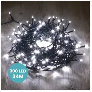 Skylantern Guirlande Lumineuse 34m Câble Noir 300 Leds Blanc froid pas cher