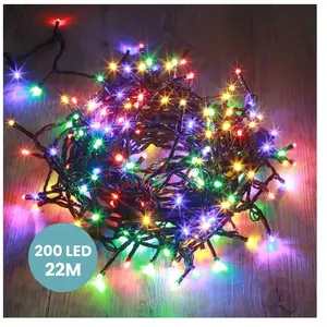 Skylantern Guirlande Lumineuse 22m Câble Noir 200 Leds Multicolore pas cher