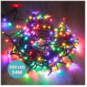 Skylantern Guirlande Lumineuse 34m Câble Noir 300 Leds Multicolore pas cher