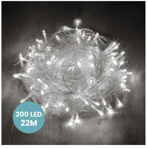 Skylantern Guirlande Lumineuse 22m Câble Transparent 200 Leds Blanc froid pas cher