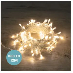 Skylantern Guirlande Lumineuse 12m Câble Transparent 100 Leds Blanc chaud pas cher