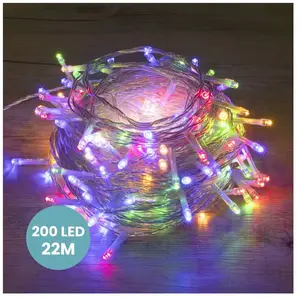 Skylantern Guirlande Lumineuse 22m Câble Transparent 200 Leds Multicolore pas cher