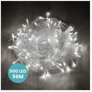 Skylantern Guirlande Lumineuse 56m Câble Transparent 500 Leds Blanc froid pas cher