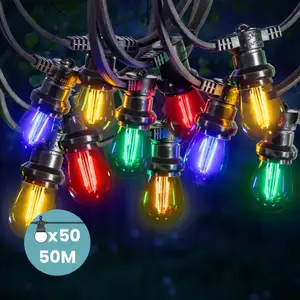Skylantern Guirlande Guinguette 50M Filament Multicolore LED 50 Bulbes pas cher