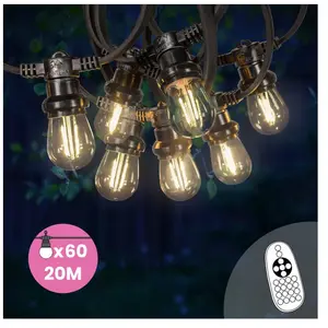 Skylantern Guirlande Guinguette 20M Filament LED 60 Bulbes Dimmables A...Vendu paramazon