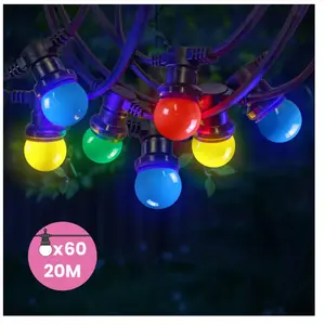 Guirlande Guinguette IP65 20M 60 Bulbes multicoVendu paramazon
