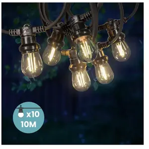 SKYLANTERN Guirlande Guinguette 10M Filament LED 10 Bulbes pas cher