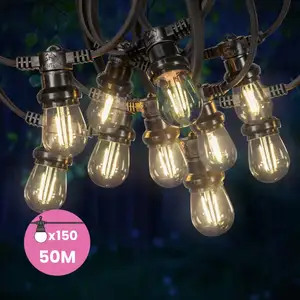 Skylantern Guirlande Guinguette 50M Filament LED 150 Bulbes pas cher