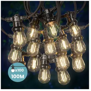 Skylantern Guirlande Guinguette 100M Filament LED 100 Bulbes pas cher