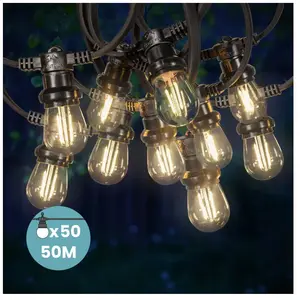 Skylantern Guirlande Guinguette 50M Filament LED 50 Bulbes pas cher