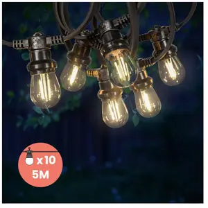 SKYLANTERN Guirlande Guinguette 5M Filament LED 10 Bulbes