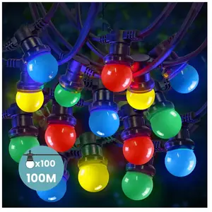 Guirlande Guinguette 100m Multicolore Raccordable en Série - SKYLANTERN - LED - Extérieur pas cher