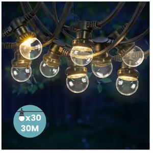 Guirlande Guinguette 30M Raccordable en série Transparente IP65 SKYLANTERN LED pas cher