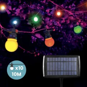 SKYLANTERN Guirlande Guinguette Solaire Multicolore 10M + 3M de CâbleVendu parcdiscount