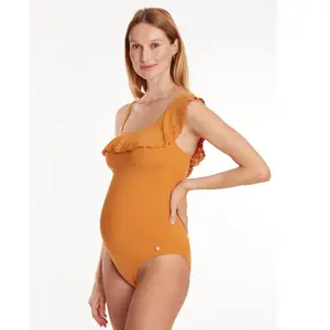 Maillot De Bain De Grossesse Bloom Cache-coeur Jaune Pâle pas cher