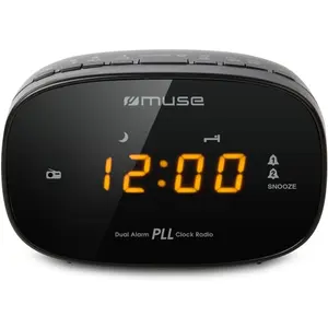 Comparateur de prix : Muse M-150CR Radio-réveil PLL FM Double Alarme Secteur ou Pile , Noir