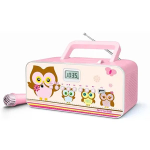 Radio Lecteur CD Muse M-29 PK avec Port USB et Microphone Rose pas cher