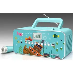 Radio Lecteur CD Muse M-29 KB avec Port USB et Microphone Bleu pas cher