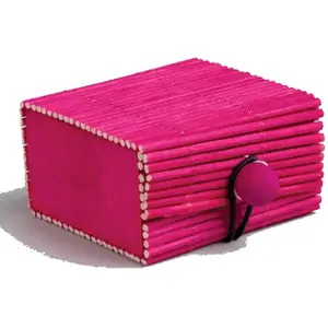 RueDeLaFete Sachet de 2 Coffres bambou, Fuchsia pas cher