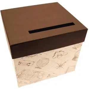 RueDeLaFete Urne carton Globe-Trotter pas cher