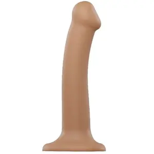 Strap-on-me Dildo semi réaliste double densité - Ventousé - Bendable Taille M pas cher