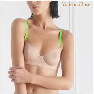 Maison Close Soutien-Gorge Corbeille Corps à Corps Chair & Vert FluoVendu parsexyavenue