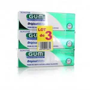 Comparateur de prix : Gum Dentifrice Original White Blancheur Lot de 3 x 75ml