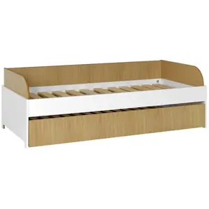 Chambrekids Lit gigogne Séraphin CAMIF Blanc/Bois pas cher