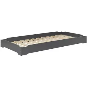 3S. x Home Lit empilable en pin massif 90 x 190 ardoise pas cher