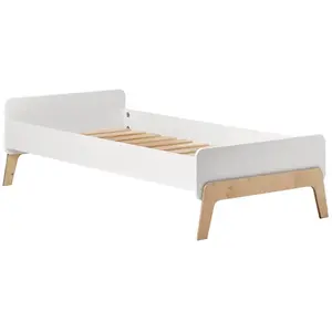 Camif Lit évolutif effet bois blanc et bois clair 90 x 190 cm pas cher