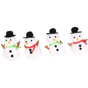 Non communiqué 4 bonhommes de neige pompons - 7 x 3 cm
