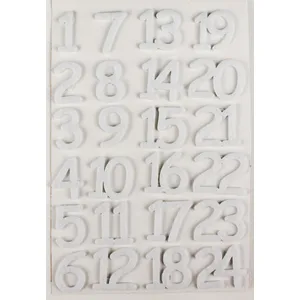 MÉGACRÉA Chiffres en Feutrine Calendrier de l'Avent Blanc 3 pas cher