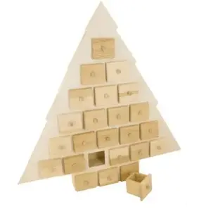 Ctop Calendrier de l'avent en bois - Sapin avec tiroirs - 54 x 52 x 5,5 cmVendu parscrapmalin