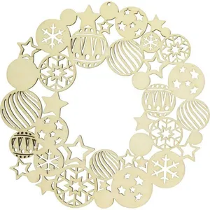CTOP Couronne décorative - Non spécifié - Bois brut - 22,5 x 22,4 cm - Intérieur - Mixte pas cher