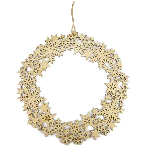 Couronne de noel en bois découpé 35 cm de diamètre - MegaCrea DIYVendu parrakuten