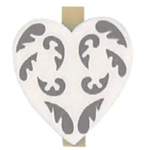 Ctop Pinces - Coeurs blancs x 6 pces - h. 5 cmVendu parscrapmalin