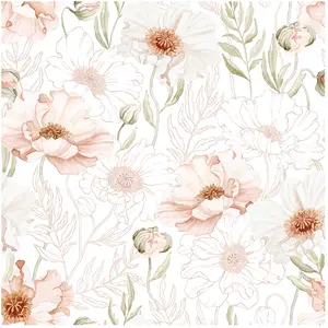 Lilipinso Papier peint Pink Poppies (50 cm x 10 m)Vendu parvertbaudet