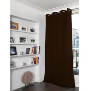 HOME MAISON Rideau Phonique Occultant et Thermique ' Moondream Marron Foncé 140x260 cm pas cher