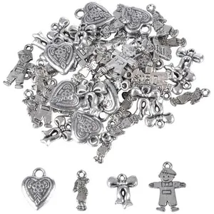 Paris Prix Lot de Perles Fantaisie Amitié 12cm Argent pas cher