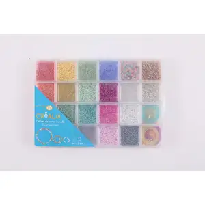 Coffret de perles rocailleuses multi couleurs - Créalia pas cher