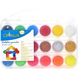 Mallette de peinture 18 pots de gouache Créalia