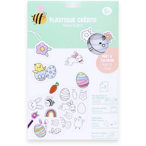 Set de 2 planches de plastique créatif Printemps - Créalia pas cher
