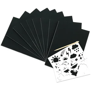 Pochette de 12 cartes à gratter et pochoirs A5 - Créalia